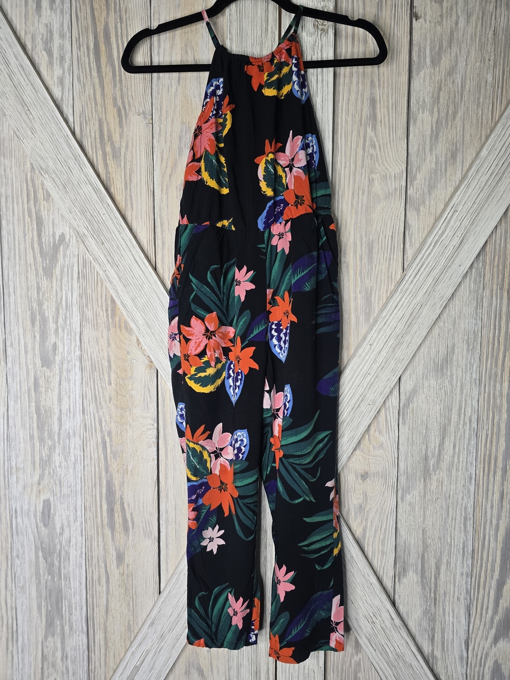 Girls Tropical Floral Jumpsuit – Summer/Vacation Ready Size 8